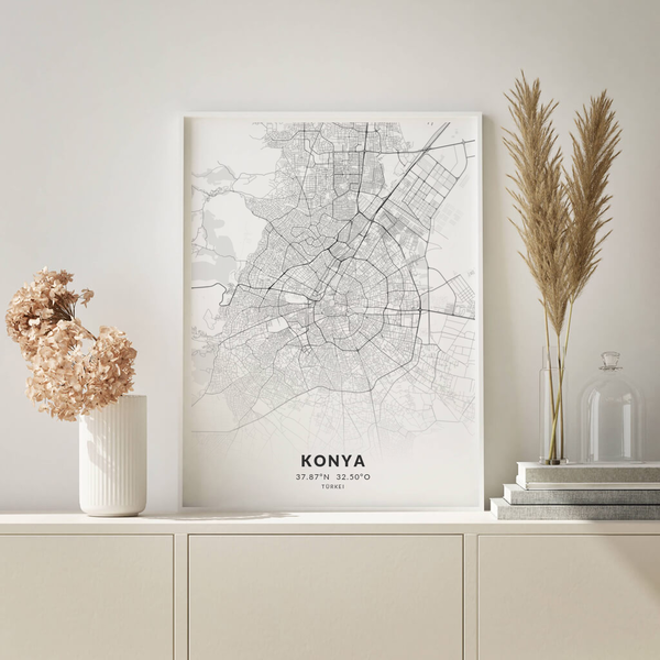 City-Map Konya im Stil Elegant