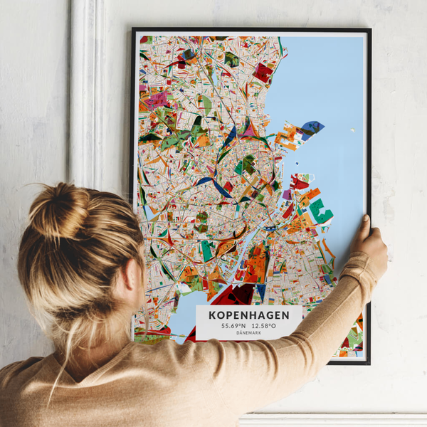 City-Map Kopenhagen im Stil Kandinsky