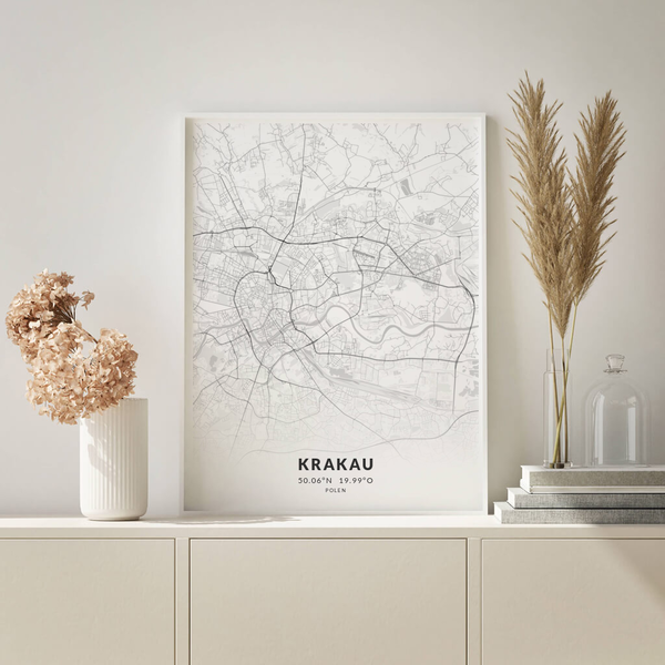 City-Map Krakau im Stil Elegant