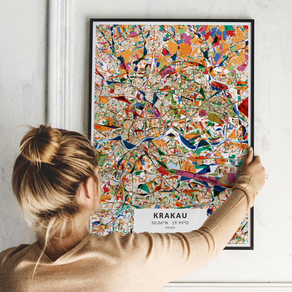City-Map Krakau im Stil Kandinsky City-Map Krakau im Stil Kandinsky