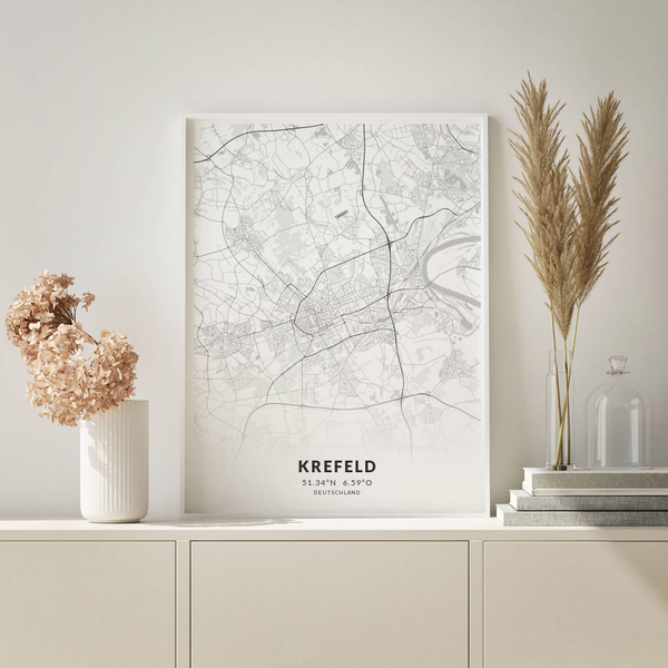 City-Map Krefeld im Stil Elegant