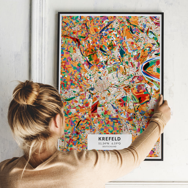 City-Map Krefeld im Stil Kandinsky City-Map Krefeld im Stil Kandinsky