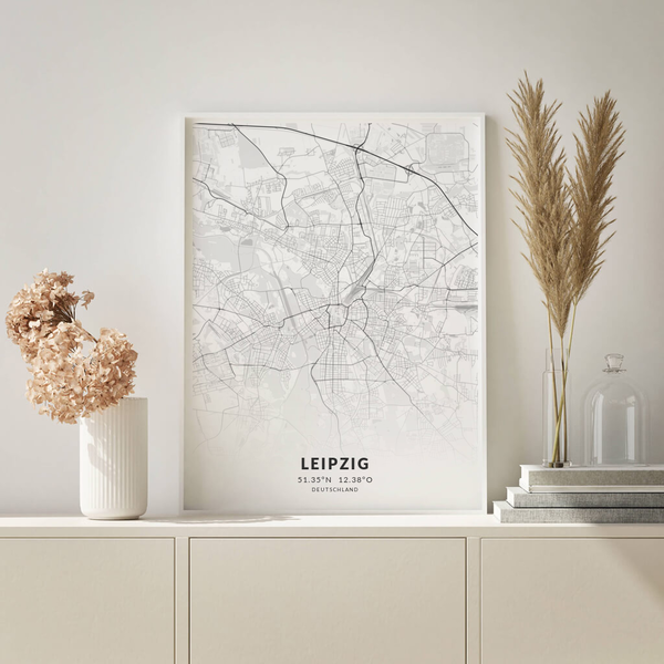 City-Map Leipzig im Stil Elegant