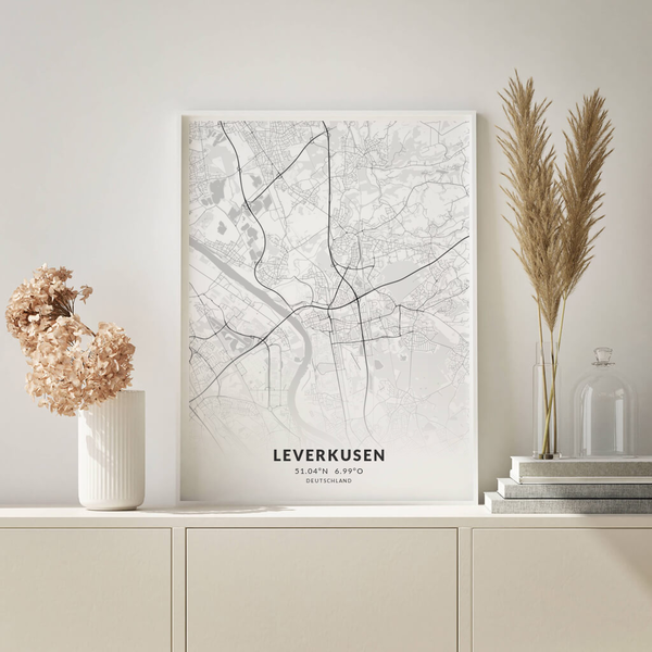 City-Map Leverkusen im Stil Elegant