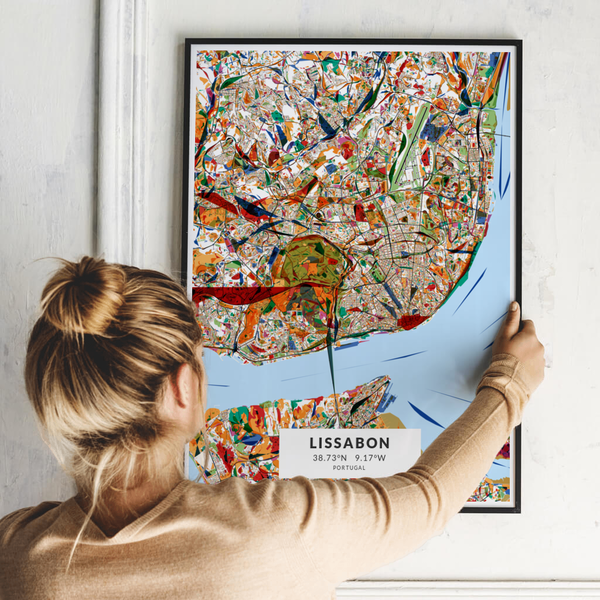 City-Map Lissabon im Stil Kandinsky City-Map Lissabon im Stil Kandinsky