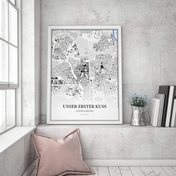 Stadtkarte Ludwigsburg im Stil Schwarzplan