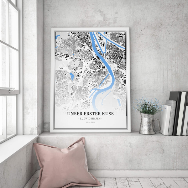 Stadtkarte Ludwigshafen im Stil Schwarzplan Stadtkarte Ludwigshafen im Stil Schwarzplan