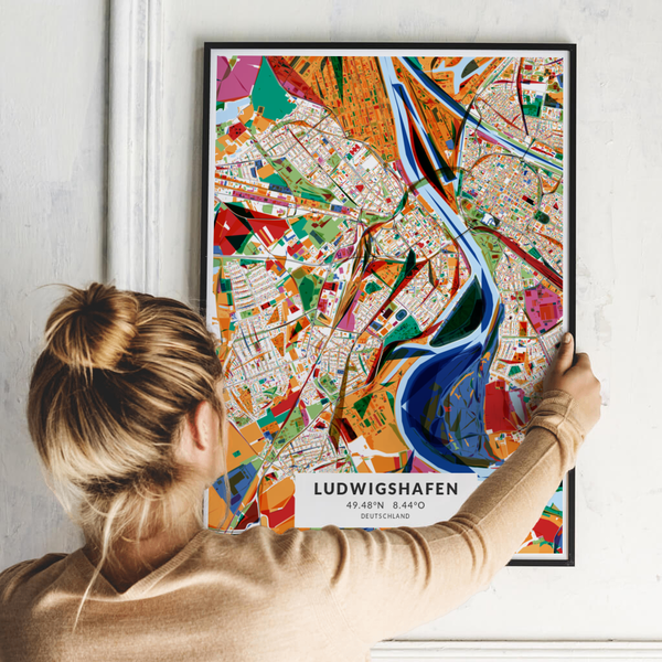 City-Map Ludwigshafen im Stil Kandinsky City-Map Ludwigshafen im Stil Kandinsky