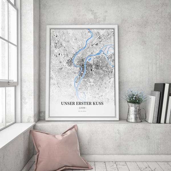 Stadtkarte Lyon im Stil Schwarzplan Stadtkarte Lyon im Stil Schwarzplan