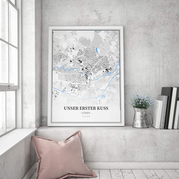 Stadtkarte Lünen im Stil Schwarzplan