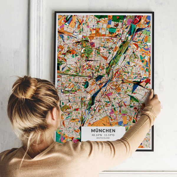 Dein Stadtplan Von Munchen Einzigartige Wanddeko Von Urbanmapdesign