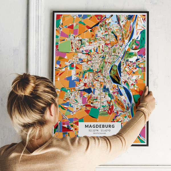 City-Map Magdeburg im Stil Kandinsky