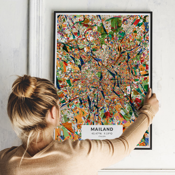 City-Map Mailand im Stil Kandinsky