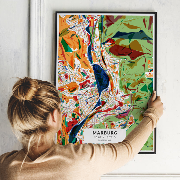 City-Map Marburg im Stil Kandinsky City-Map Marburg im Stil Kandinsky