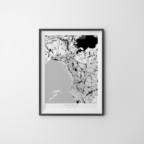 City-Map Marseille im Stil Kandinsky