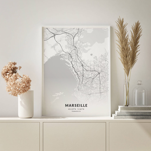 City-Map Marseille im Stil Elegant