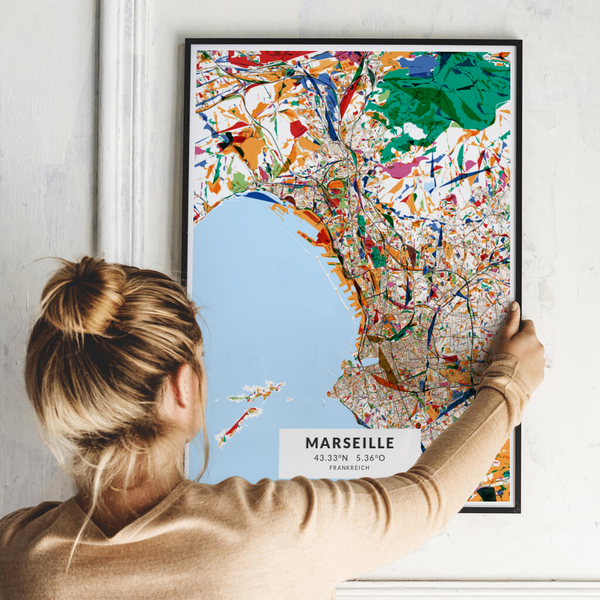 City-Map Marseille im Stil Kandinsky City-Map Marseille im Stil Kandinsky