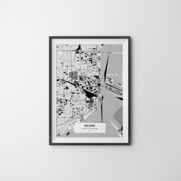City-Map Miami im Stil Kandinsky