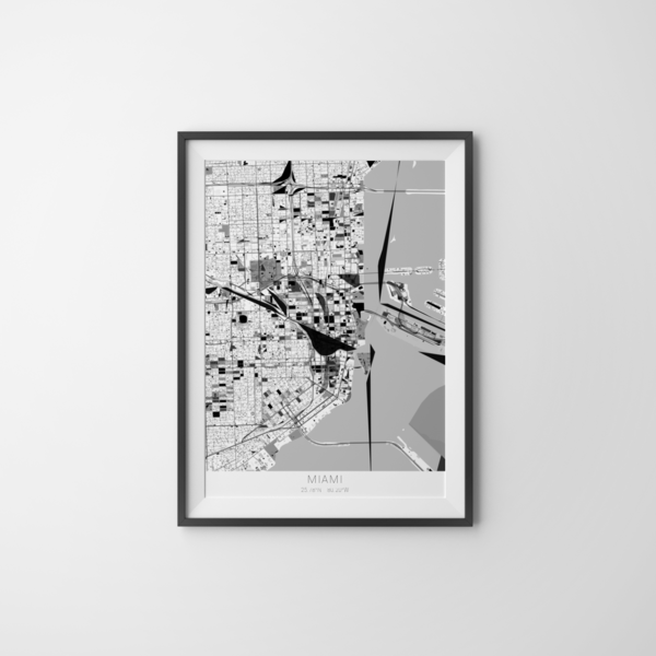 City-Map Miami im Stil Kandinsky