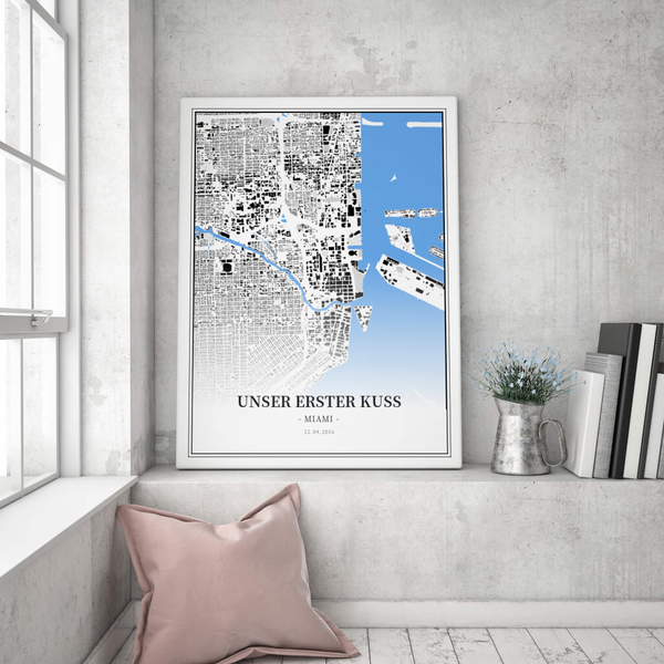 Stadtkarte Miami im Stil Schwarzplan Stadtkarte Miami im Stil Schwarzplan