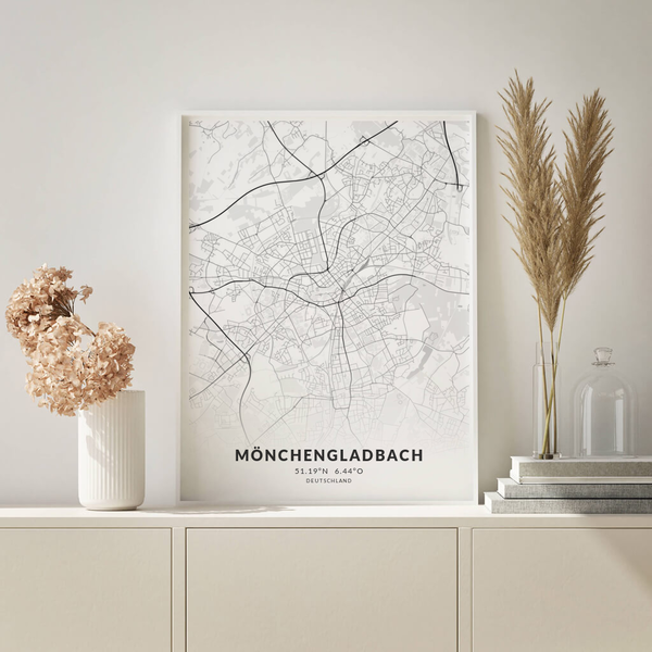 City-Map Mönchengladbach im Stil Elegant City-Map Mönchengladbach im Stil Elegant