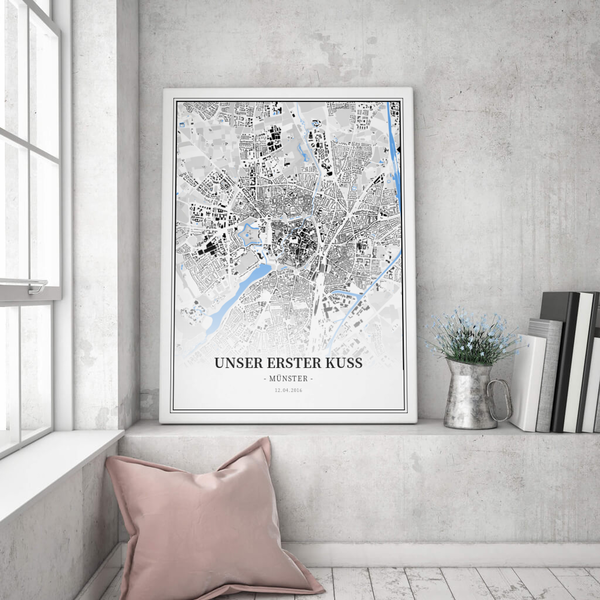 Stadtkarte Münster im Stil Schwarzplan
