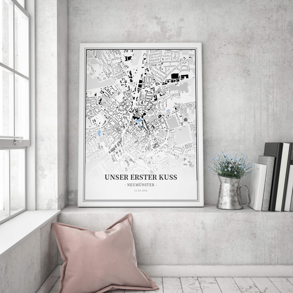 Stadtkarte Neumünster im Stil Schwarzplan