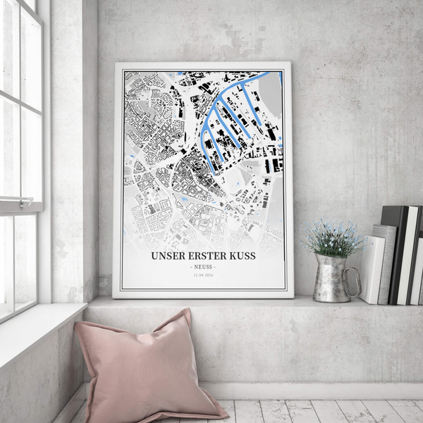Stadtkarte Neuss im Stil Schwarzplan Stadtkarte Neuss im Stil Schwarzplan