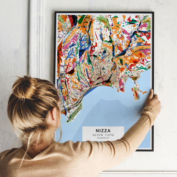 City-Map Nizza im Stil Kandinsky City-Map Nizza im Stil Kandinsky