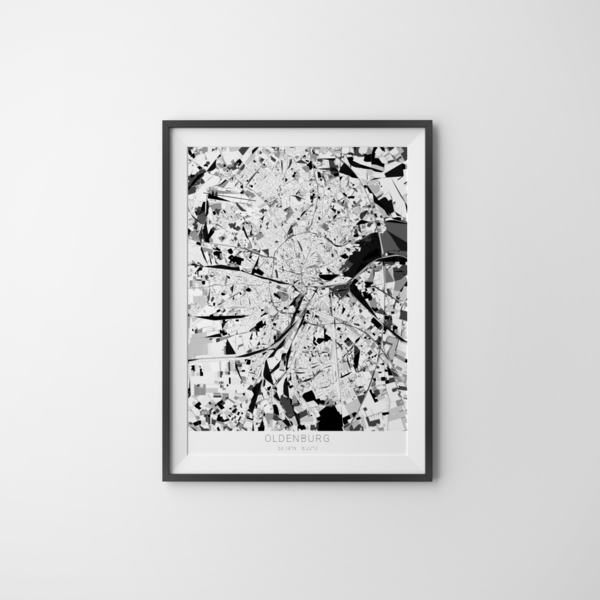 City-Map Oldenburg im Stil Kandinsky
