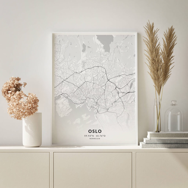 City-Map Oslo im Stil Elegant City-Map Oslo im Stil Elegant