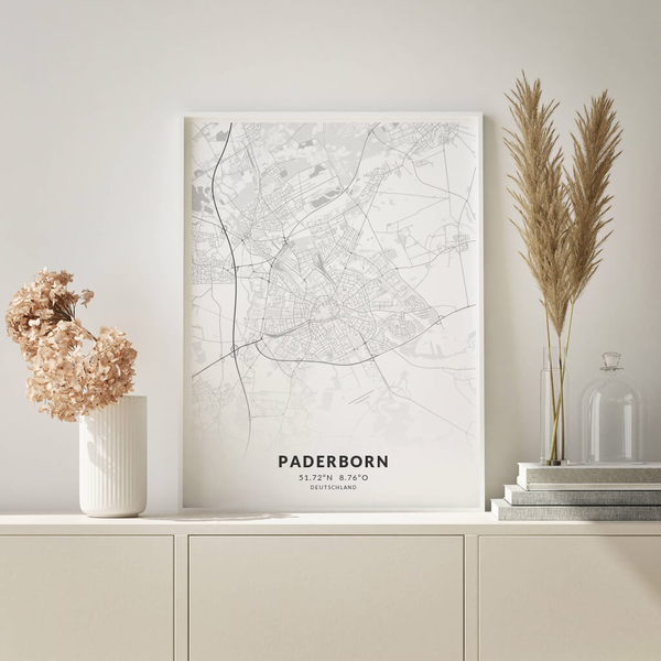 City-Map Paderborn im Stil Elegant