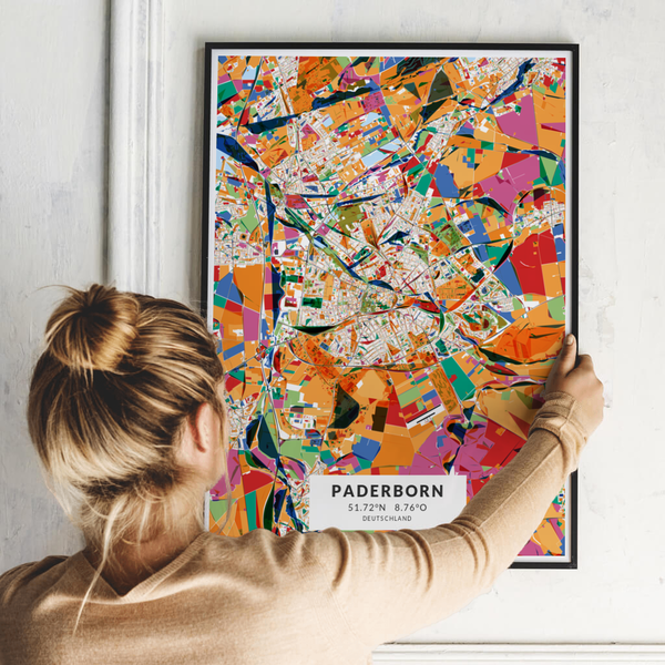 City-Map Paderborn im Stil Kandinsky