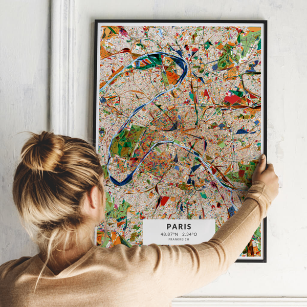 City-Map Paris im Stil Kandinsky
