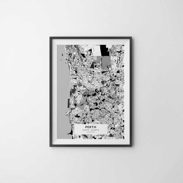 City-Map Perth im Stil Kandinsky