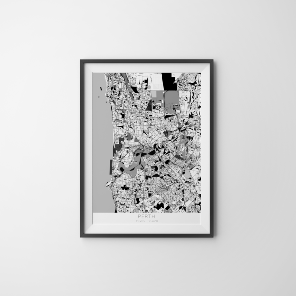 City-Map Perth im Stil Kandinsky