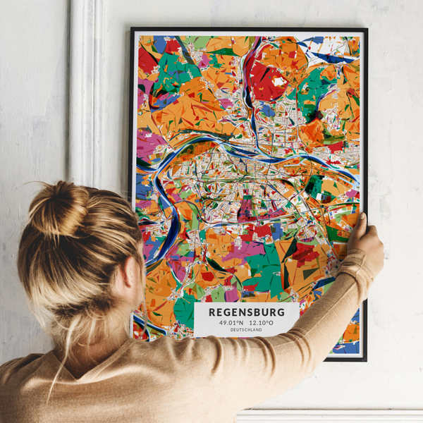 City-Map Regensburg im Stil Kandinsky City-Map Regensburg im Stil Kandinsky