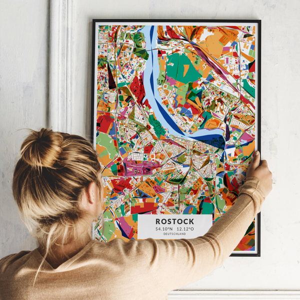 City-Map Rostock im Stil Kandinsky City-Map Rostock im Stil Kandinsky