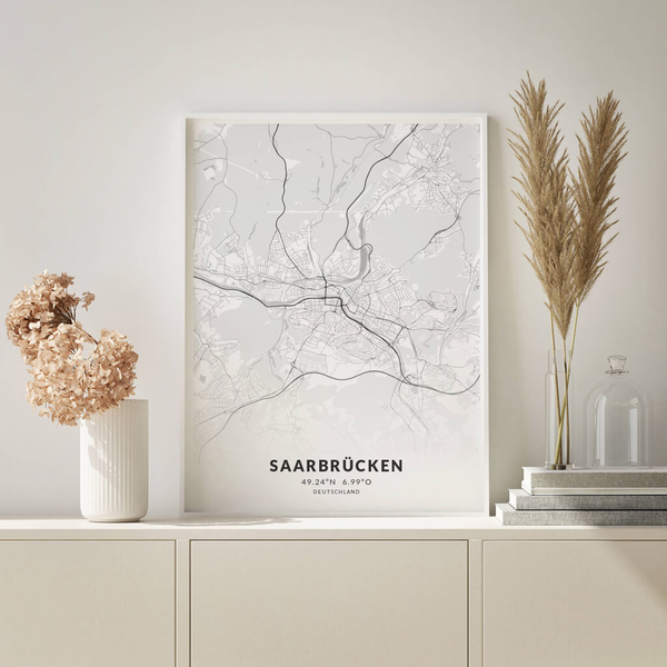 City-Map Saarbrücken im Stil Elegant