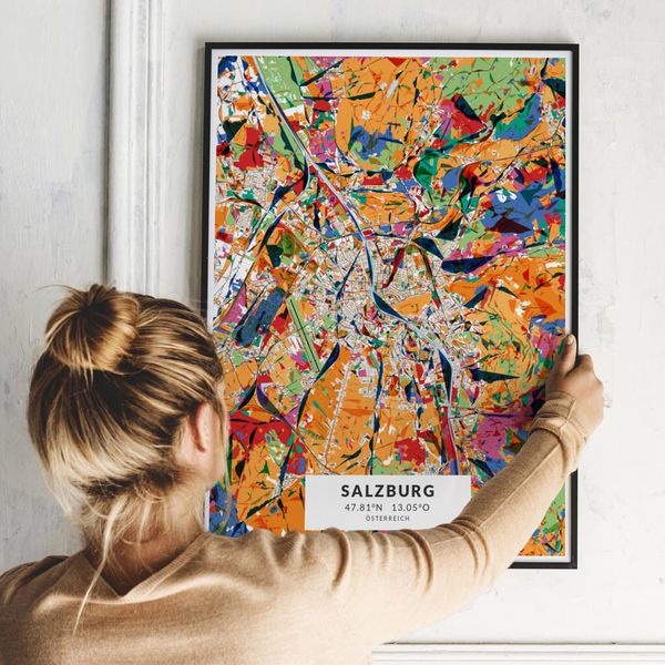 City-Map Salzburg im Stil Kandinsky City-Map Salzburg im Stil Kandinsky