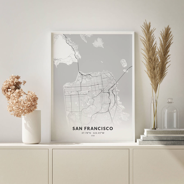 City-Map San Francisco im Stil Elegant