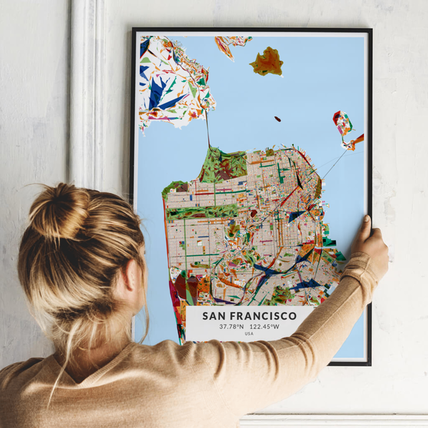 City-Map San Francisco im Stil Kandinsky