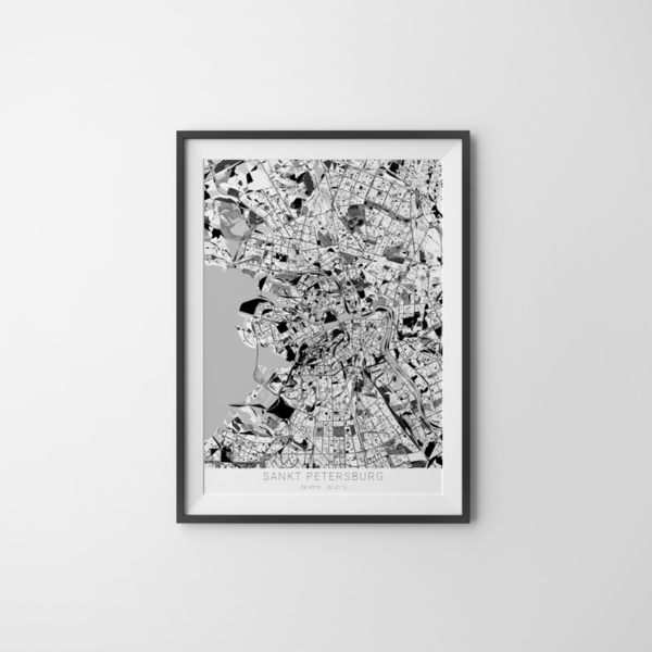 City-Map Sankt Petersburg im Stil Kandinsky