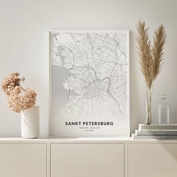 City-Map Sankt Petersburg im Stil Elegant