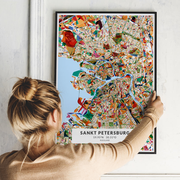 City-Map Sankt Petersburg im Stil Kandinsky City-Map Sankt Petersburg im Stil Kandinsky