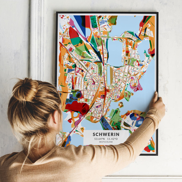 City-Map Schwerin im Stil Kandinsky City-Map Schwerin im Stil Kandinsky