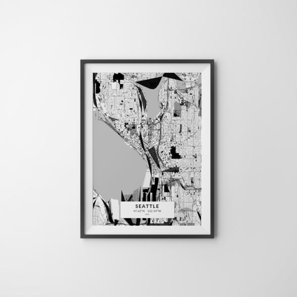 City-Map Seattle im Stil Kandinsky