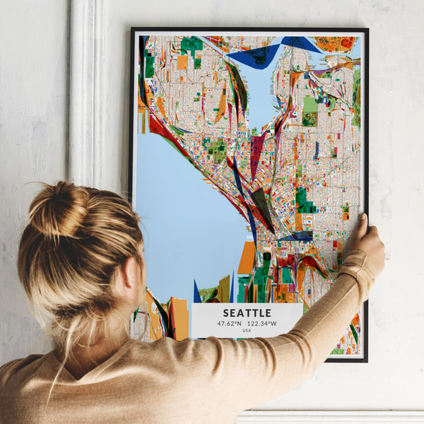 City-Map Seattle im Stil Kandinsky City-Map Seattle im Stil Kandinsky