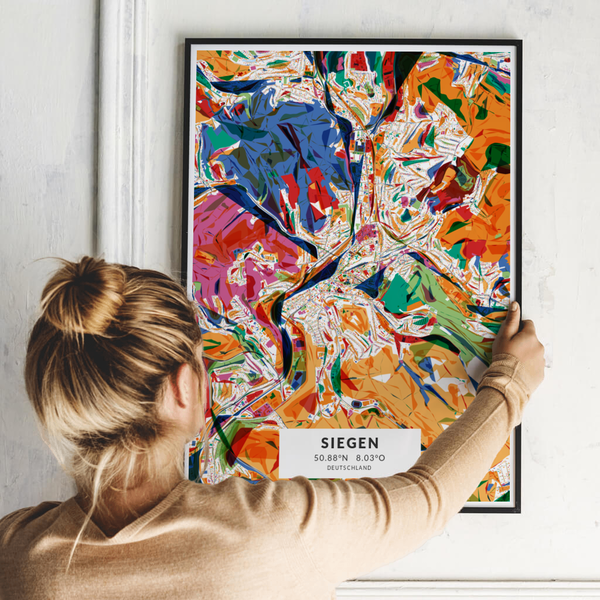 City-Map Siegen im Stil Kandinsky City-Map Siegen im Stil Kandinsky