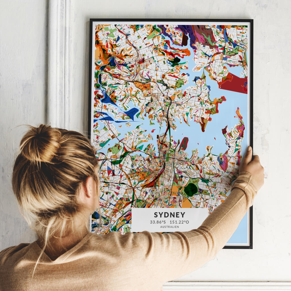 City-Map Sydney im Stil Kandinsky